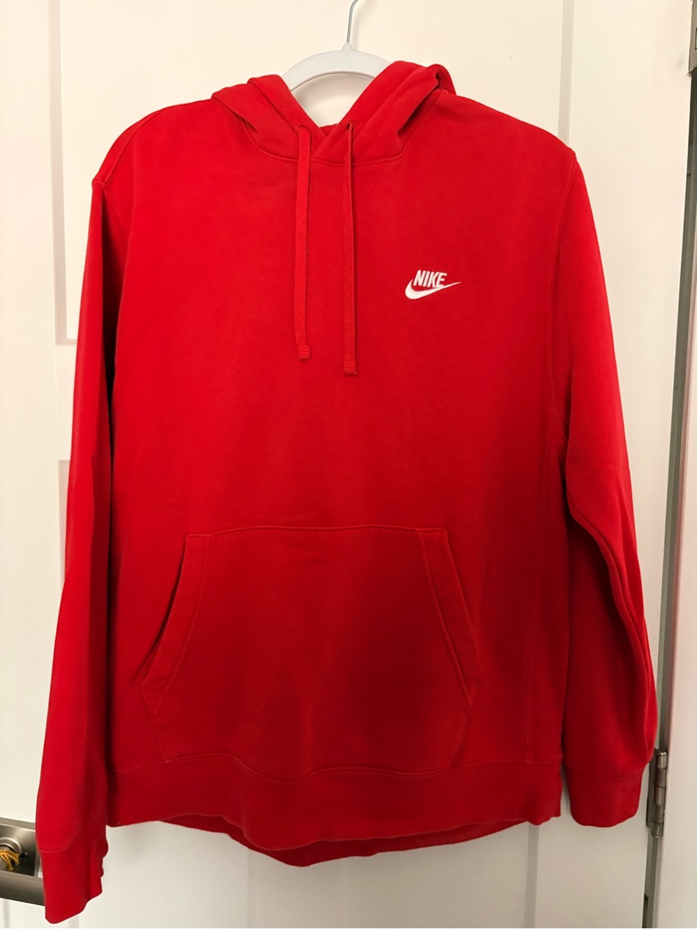Nike Red Pullover Hoodie with White Swoosh